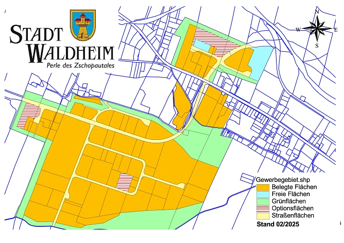 Erwerbbare Grundstücke im Gewerbegebiet der Stadt Waldheim&nbsp;&copy;&nbsp;Stadt Waldheim